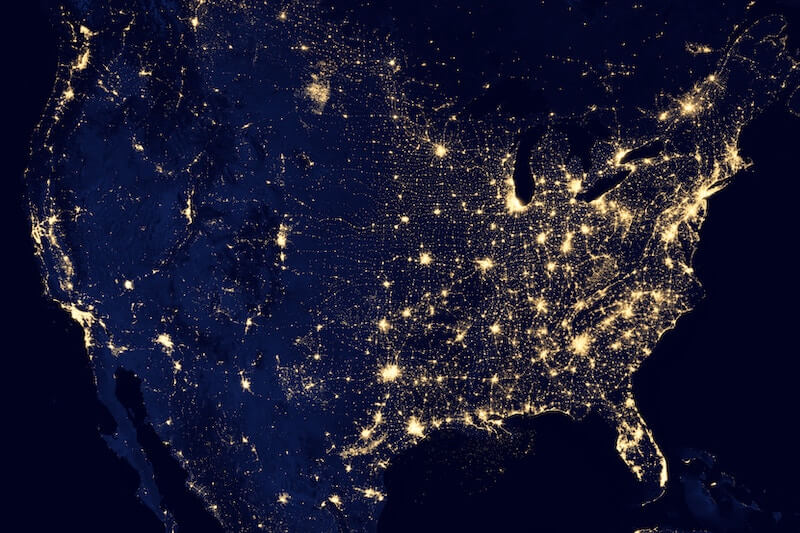latency and data us map at night